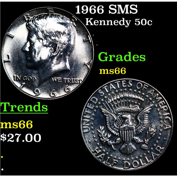 1966 SMS Kennedy Half Dollar 50c Grades GEM+ Unc