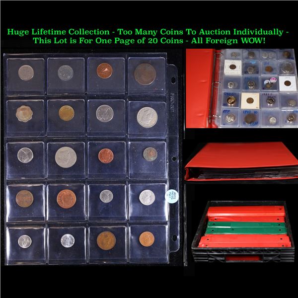 Huge Liifetime Collection - Too Many Coins To Auction Individually - This Lot is For One Page of 20 