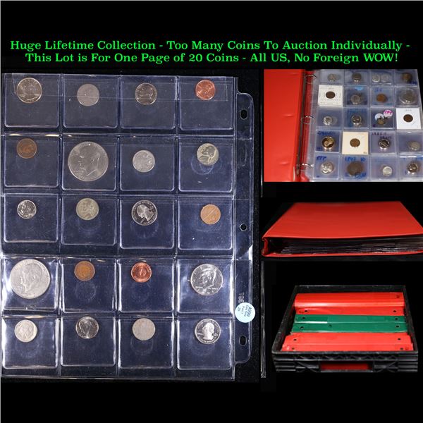 Huge Liifetime Collection - Too Many Coins To Auction Individually - This Lot is For One Page of 20 