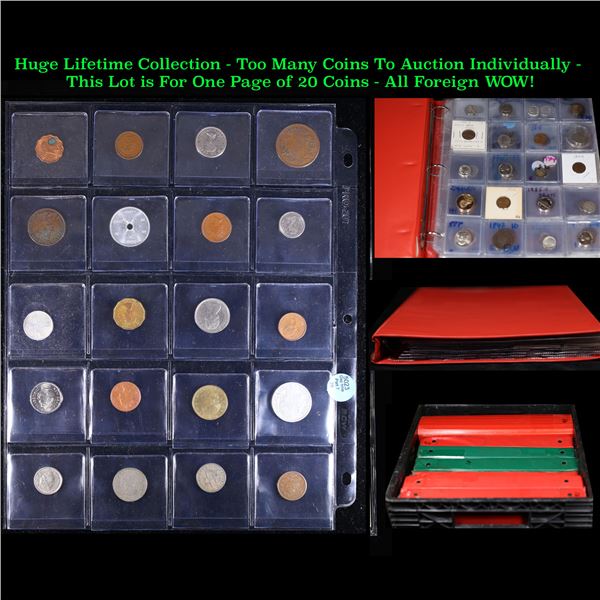 Huge Liifetime Collection - Too Many Coins To Auction Individually - This Lot is For One Page of 20 