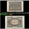 Image 1 : 1920 Weimar Germany 100 Mark Note P# 69B Grades vf++