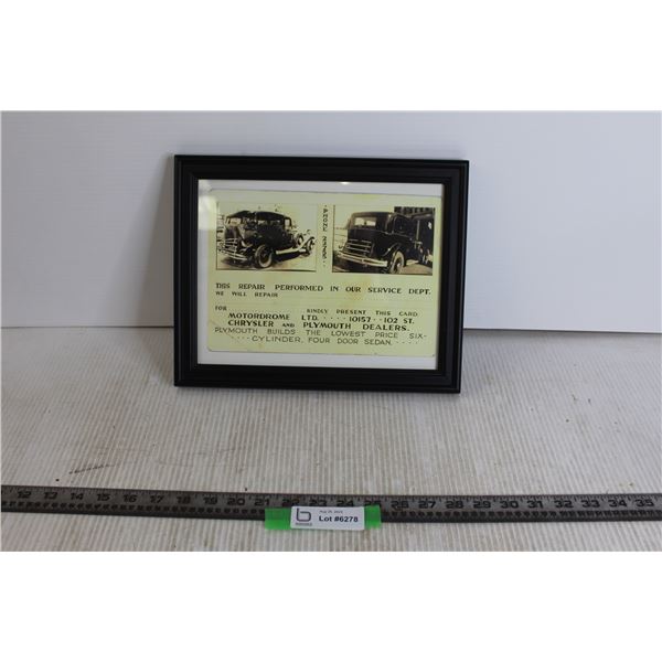 Copy of Autobody Service Card in Frame - 12 1/2  x 10 