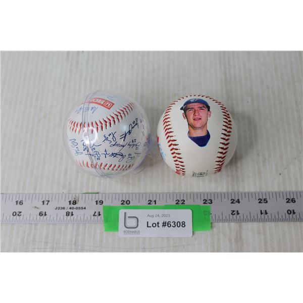 (2) Toronto Blue Jays Baseballs - One Signed (Not Authenticated)