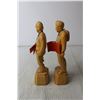 Image 6 : (2) Wood Carved Old Men Figures by Caron