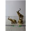 Image 1 : (2) Brass Elephants