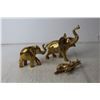 Image 4 : (3) Brass Elephants