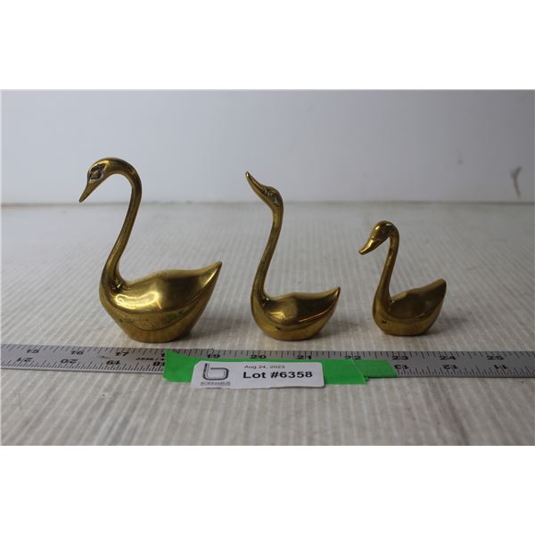 (3) Brass Birds