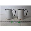 Image 1 : (2) Enamel Pitchers