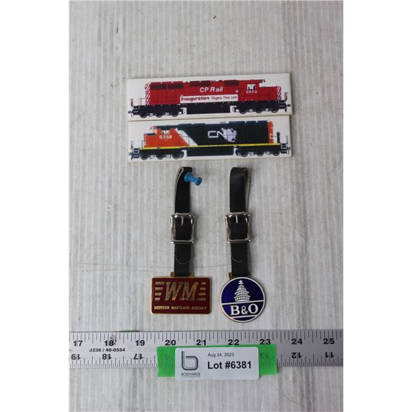 Train Watch Fobs and Magnets