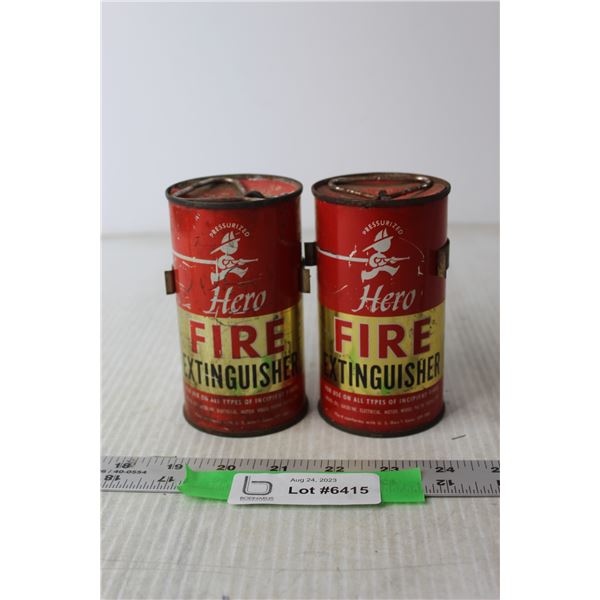 (2x Bid Price) (2) Vintage Fire Extinguisher Cans (Cannot Ship)