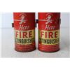 Image 2 : (2x Bid Price) (2) Vintage Fire Extinguisher Cans (Cannot Ship)