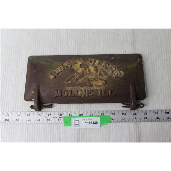 John Deere Cast Iron Mower Toolbox Cover