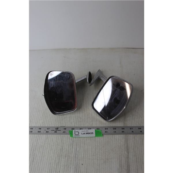 (2) Vintage Side Mirrors (One Has Crack in Glass)