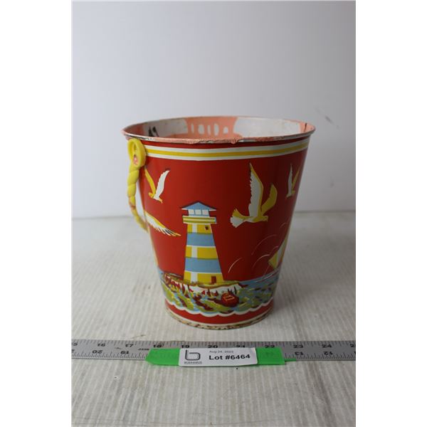 Vintage Kids Tin Bucket