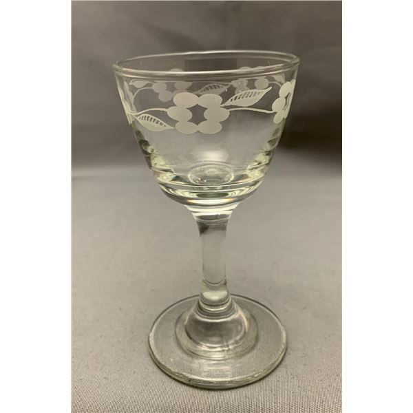 1950s Acid Etched Stemmed Aperitif