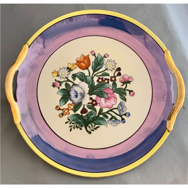 Noritake Large Lustware/Floral Handled Serving Platter C.1940s