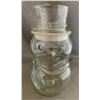 Image 1 : Rare Snowman with Top Hot Glass Candy Jar (1960s)