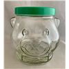 Image 1 : KRAFT Large Glass Bear Head Peanut Butter Jar with Original Green Lid (1988)