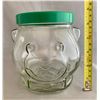 Image 2 : KRAFT Large Glass Bear Head Peanut Butter Jar with Original Green Lid (1988)
