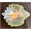 Image 1 : Mid-century Modern Art Glass 1960s Seashell Candy Dish Jade Slag