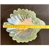 Image 2 : Mid-century Modern Art Glass 1960s Seashell Candy Dish Jade Slag
