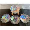 Image 2 : (4) Federal Glass/Frosty White Carnival Glass "Petals" Small Plates (1960s)