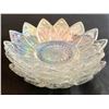 Image 4 : (4) Federal Glass/Frosty White Carnival Glass "Petals" Small Plates (1960s)