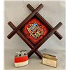 Image 1 : (2) Vintage Butane Lighters, Asian Wall Sign
