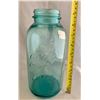 Image 3 : Large BALL Blue Glass "Perfect Mason Jar" (C. 1910-1923 - Rare)