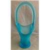 Image 3 : Fenton's 1940s Celeste Blue Large-Sized Handled Frosted Art Glass Basket