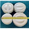 Image 4 : Mid Century Modern PYREX "Spice of Life" Glass Enamelled Store & See 4-Pc. Set with Lids - Rare