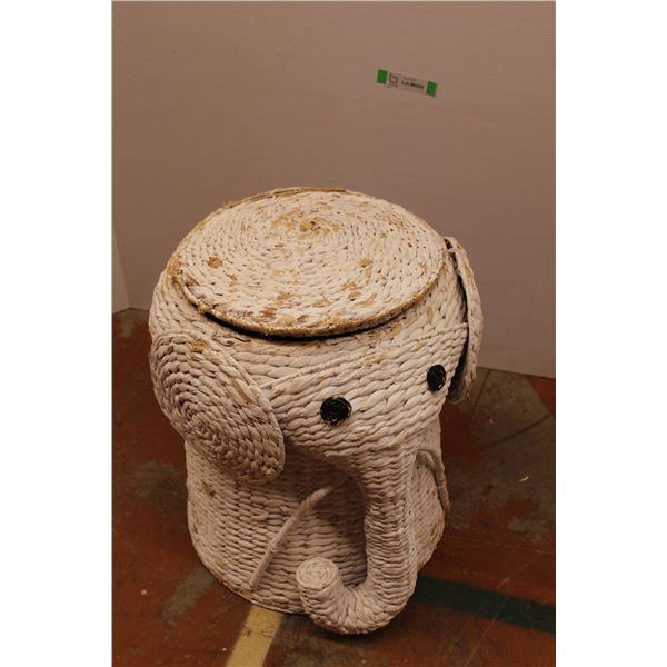 *Wicker Elephant Storage Container - 24"h, Some Wear