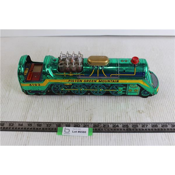 Tin Piston Green Mountain Train Toy