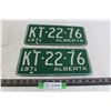 Image 1 : (2) Alberta License Plates - 1971