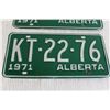 Image 2 : (2) Alberta License Plates - 1971