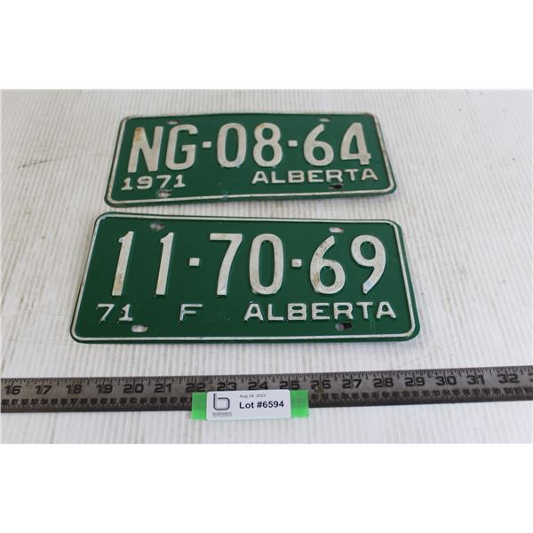 (2) Alberta License Plates - 1971