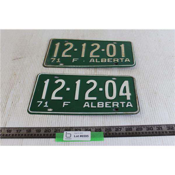 (2) Alberta License Plates - 1971