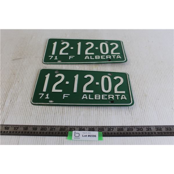 (2) Alberta License Plates - 1971