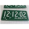 Image 2 : (2) Alberta License Plates - 1971