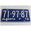 Image 2 : (2) Alberta License Plates - 1972