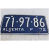 Image 3 : (2) Alberta License Plates - 1972