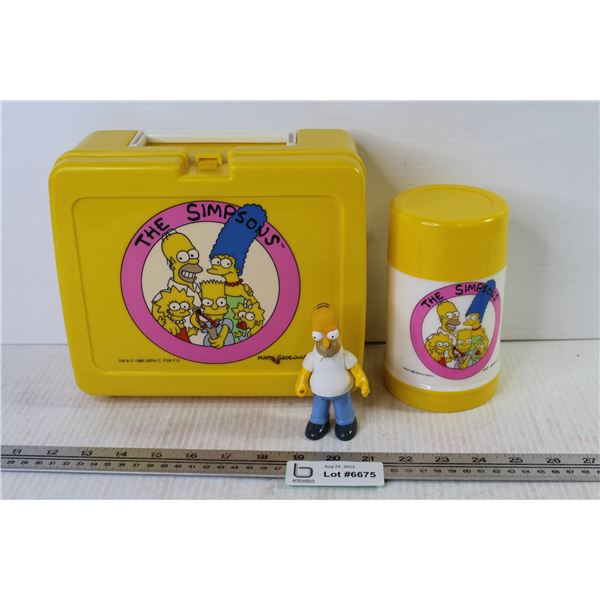 1990 Simpsons Lunch Box w/Thermos - Homer Figure - (looks in unused condition)