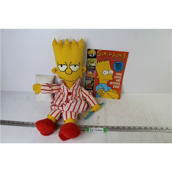 Stuffed Bart Simpson Doll - Simpsons Illustrated Magazine