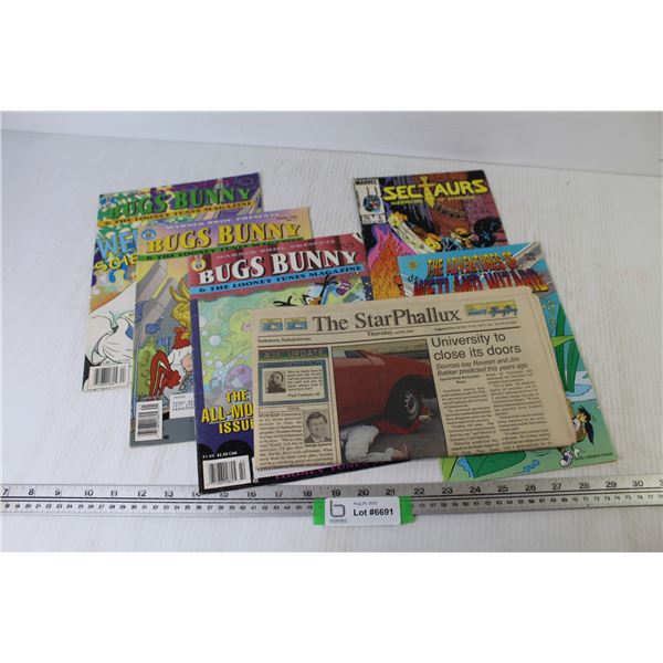 Marvel 75 Cent Comic - Ducks Unlimited Comic - (3) Bugs Bunny 1994 Comics - 1963 Star Phallux Newspa