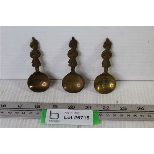 (3) Brass Nabob Coffee Spoons