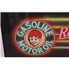 Image 2 : *Framed Red-Head Gasoline Motor Oil Neon Sign Pastel Rendition - 36" x 24"