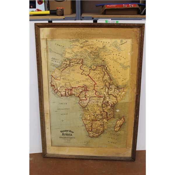 *Early 1900 Textured African Relief School Map - 34" x 48"