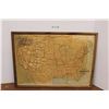 Image 1 : *Early 1900 Textured United States Relief School Map - 34" x 48"
