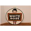 Image 1 : *White Rose Enamel Round Sign - 30" D