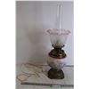 Image 1 : Milk Glass Electrified Kerosene Lamp